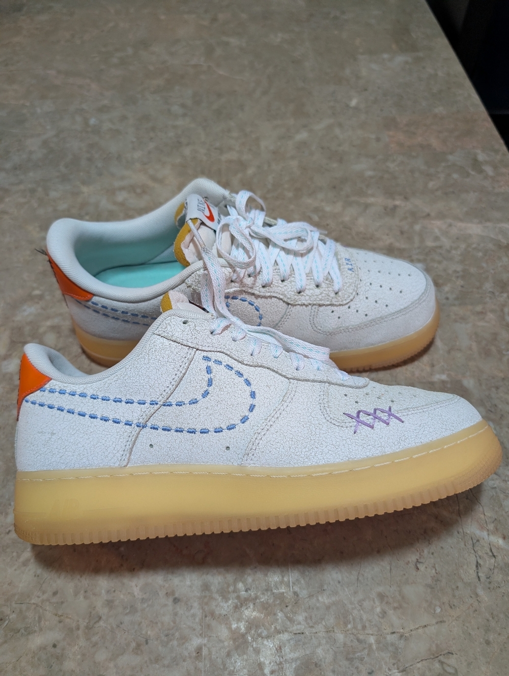 Nike Air Force 1 Low 101' 07 LV8 White Leather Shoes #DX2344-100 Men's Size 10